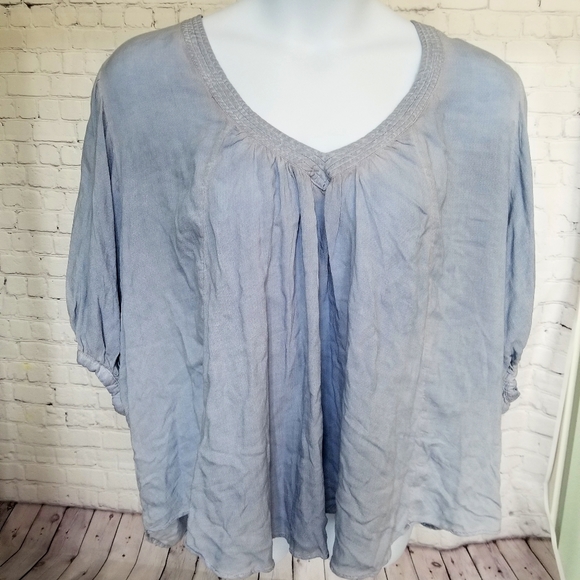 Free People blue peasant top - Medium - Picture 1 of 6